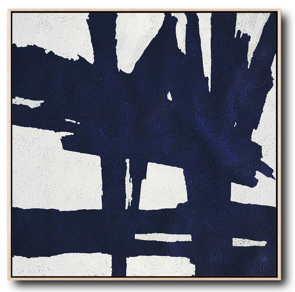 Navy Blue Minimalist Painting #NV302A - Click Image to Close